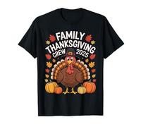 Cute Turkey Family Thanksgiving Crew 2025 Autumn Vibes Camiseta