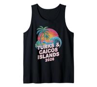 Cute Turks Islands Caicos 2026 Vacaciones Surfer Trip Moms BFF Camiseta sin Mangas