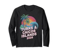 Cute Turks Islands Caicos 2026 Vacaciones Surfer Trip Moms BFF Manga Larga