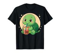 Cute Turtle Kawaii Anime Beber Bubble Tea Girl Kids Camiseta