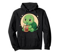 Cute Turtle Kawaii Anime Beber Bubble Tea Girl Kids Sudadera con Capucha