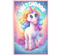 CUTE UNICON SKETCHBOOK: Help your kids learn how to draw or sketch objects, cartoons, kawaii, comics, animals, alphabet and numbers. With this 50 ... background drawing book line boarders