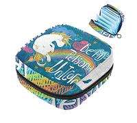 Cute Unicorn Be My Person - Bolsa de almacenamiento para servilletas sanitarias, bolsa de almohadilla menstrual portátil con cremallera para adolescentes, niñas, mujeres y mujeres
