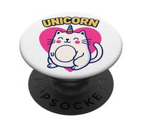 Cute Unicorn Cat Design for Fantasy Loving Feline Fans PopSockets PopGrip Adhesivo
