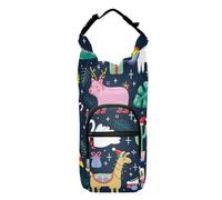 Cute Unicorn Flamingo Hope Pizza alpaca Animales Bolsa de almacenamiento para botella de agua plegable Bolsa de transporte para senderismo botella de agua, mochila para botella de agua, se adapta a