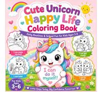 Cute Unicorn Happy Life Coloring Book: Daily Routines & School Fun for Kids Ages 3-6