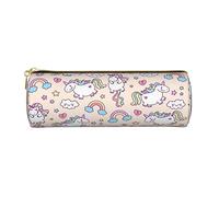 Cute Unicorn Pencil Case Pen Pouch Cilindro Caja de Transporte pequeña para Adultos con Cremallera Suave Simple Durable Ligero para Organizador de Oficina Bolsa de Almacenamiento