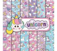 Cute Unicorn Scrapbook Paper Craft Pad: 12 Adorable Designs, 24 Double-Side Sheets Printed on 8.5"x8.5" Sized Paper With Premium Vibrant Color. ... Collage, Cardstock, Gift Wrapping and More!
