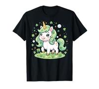 Cute Unicorn Shamrock St Patricks Day Girls Kids Lepricorn Camiseta