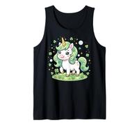 Cute Unicorn Shamrock St Patricks Day Girls Kids Lepricorn Camiseta sin Mangas