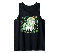 Cute Unicorn Shamrock St Patricks Day Girls Kids Lepricorn Camiseta sin Mangas