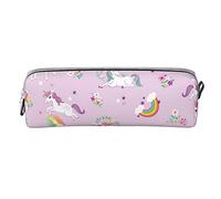 Cute Unicorn Small Pencil Case Simple Pen Pouch Caja de Transporte para Adultos con Cremallera Suave Duradero Ligero para Organizador de Oficina Bolsa de Almacenamiento