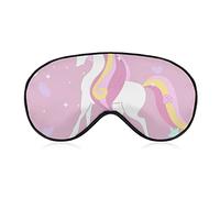 Cute Unicorn Sweet Pink Sleep Mask Night Cover Eye para mujeres y hombres BlockLight para avión, viaje, siesta, correa ajustable
