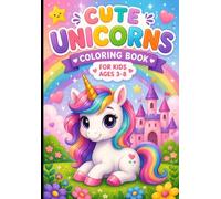 Cute Unicorns Coloring Book for Kids Ages 3-8: 50 Easy and Fun Magical Unicorn Coloring Pages Featuring Rainbows, Flowers, Stars, Hearts, and Adorable ... Imagination, and Hours of Screen-Free Fun