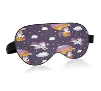 Cute Unicorns in The Sky Sleep Mask Lightweight Soft Breathable Eye Mask with Adjustable Strap Blackout Eye Mask for Women Men for Travel Night Sleeping