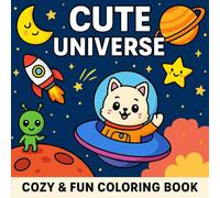 Cute Universe: Space Adventures Coloring Book for Kids, 45 Fun and Adorable Space-Themed Coloring Pages with Rockets, Aliens, Planets, and More
