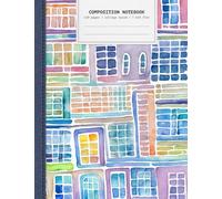 Cute Urban Outlook Composition Notebook: College ruled notebook with urban landscape cover in blue