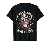 Cute USA Flag Raccoon 250 Years 250th Anniversary Camiseta
