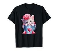 Cute Valentines Cat Mom Graphic For Girls Who Loves Cats Camiseta