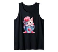 Cute Valentines Cat Mom Graphic For Girls Who Loves Cats Camiseta sin Mangas