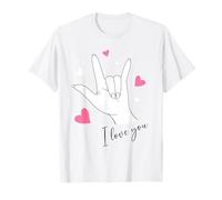 Cute Valentines Day Heart I Love You Hand Sign Language ASL Camiseta