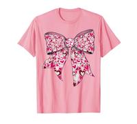 Cute Valentine's Day Pink Heart's Day Girl Coquette Bow Camiseta
