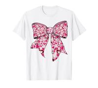 Cute Valentine's Day Pink Heart's Day Girl Coquette Bow Camiseta