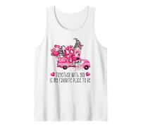 Cute Valentines Truck and Love Gnomes with Heart Balloon Camiseta sin Mangas