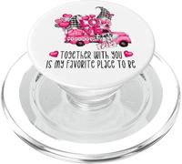Cute Valentines Truck and Love Gnomes with Heart Balloon PopSockets PopGrip para MagSafe