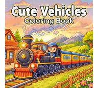 Cute Vehicles Coloring Book for Kids Ages 4-8: From Monster Trucks and Diggers to Planes and Trains | 50 Fun and Educational Coloring Pages | Big Jumbo Illustrations for Boys and Girls