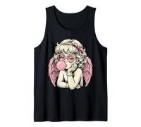 Cute Vintage Cupid Blowing Bubble Gum Camiseta sin Mangas