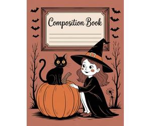 Cute Vintage Witch Halloween Notebook: 120 Pages, with Linework Cover Design, designed for Drawing, School Notes, Ideas, Kids, Teachers, Teens, Summer ... for Drawing, School Notes, Ideas, Kids, Te