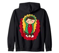 Cute Virgin Mary Cartoon Guadalupe Devotion in Kawaii Form Sudadera con Capucha