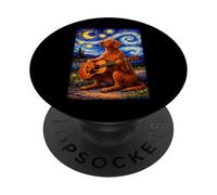 Cute Vizsla Playing Guitar Whimsical Art Dog Music Camping PopSockets PopGrip Adhesivo