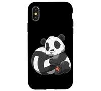 Cute Volleyball Panda Hugging Volleyball Carcasa para iPhone X/XS