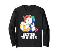 Cute Volleyball Unicorn Bester Trainer Coach Manga Larga