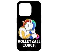 Cute Volleyball Unicorn Volleyball Coach Rainbow Carcasa para iPhone 15 Pro