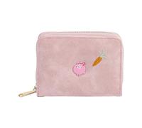 Cute Wallet Women, Multifunctional PU Leather Small ID Card Purse with Foldable Design Cash Card Wallet for Girls Ladies Teens Storage (Rosa)