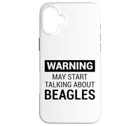 Cute Warning Design for Beagle Owners and Dog Fans Carcasa para iPhone 16 Plus
