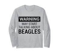 Cute Warning Design for Beagle Owners and Dog Fans Manga Larga