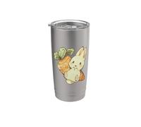 Cute Watercolor Kawaii Kids Girls Women Carrot Bunny Lover Vaso térmico de acero inoxidable de doble pared