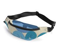 Cute Whale On Waves Cute Halloween Pumpkins Candy Skull Fanny Pack, Adult Kids Sport Riñonera para Hombres y Mujeres
