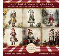 Cute Whimsical Gnomes Scrapbook Paper: Ephemera Designs For Journals & Collages