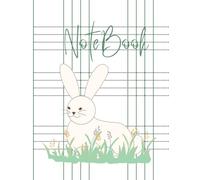 Cute White Bunny Composition Notebook: Wide Ruled Aesthetic notebook for Kids, Girls, and Teens | 120 Pages, 8.5 x 11 in | Green Grid Sage Aesthetic Kawaii Rabbit Notebook
