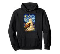 Cute White Cat Playing Guitar Whimsical Art Music Camping Sudadera con Capucha