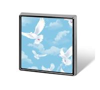 Cute White Dove Brooch Pins for Women Men Square Collar Lapel Pins Coat Jacket Accessories
