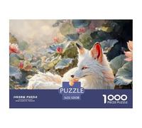 Cute White Nine-Tailed Wolf 1000 Pcs Ökopapier Puzzle Kitten Lebendige Bilder Kreatives Spiel Puzzles Als Geburtstagsgeschenke 52x38cm/1000pcs