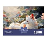 Cute White Nine-Tailed Wolf 1000 Pcs Ökopapier Puzzle Kitten Stressabbau Kreatives Spiel Puzzles Als Wohnaccessoires 70x50cm/1000pcs