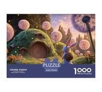 Cute White Rabbit Carrying An Easter Bag 1000 Piece Papel Premium Rompecabezas Whimsical Hilltop House Meditativo Jigsaw Regalo Niños 70x50cm/1000pcs