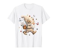 Cute Wildflower GNOME For Women and Summer Floral Butterfly Camiseta